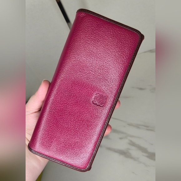 Loewe Anagram Raspberry Pink Leather Long Wallet - Picture 7 of 12